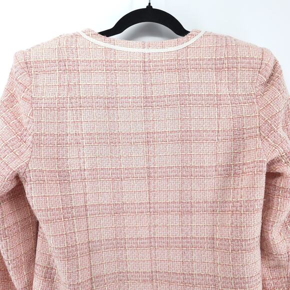 Jaclyn Smith 6 Vintage 90s Twee Quiet Luxury Coquette Tweed Fringe Short Blazer - Picture 9 of 16